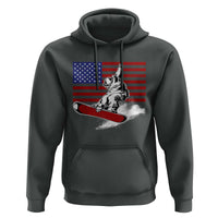 Funny Snowboarding Lover American Flag Winter Sport Hoodie - Wonder Print Shop