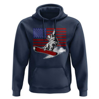 Funny Snowboarding Lover American Flag Winter Sport Hoodie - Wonder Print Shop