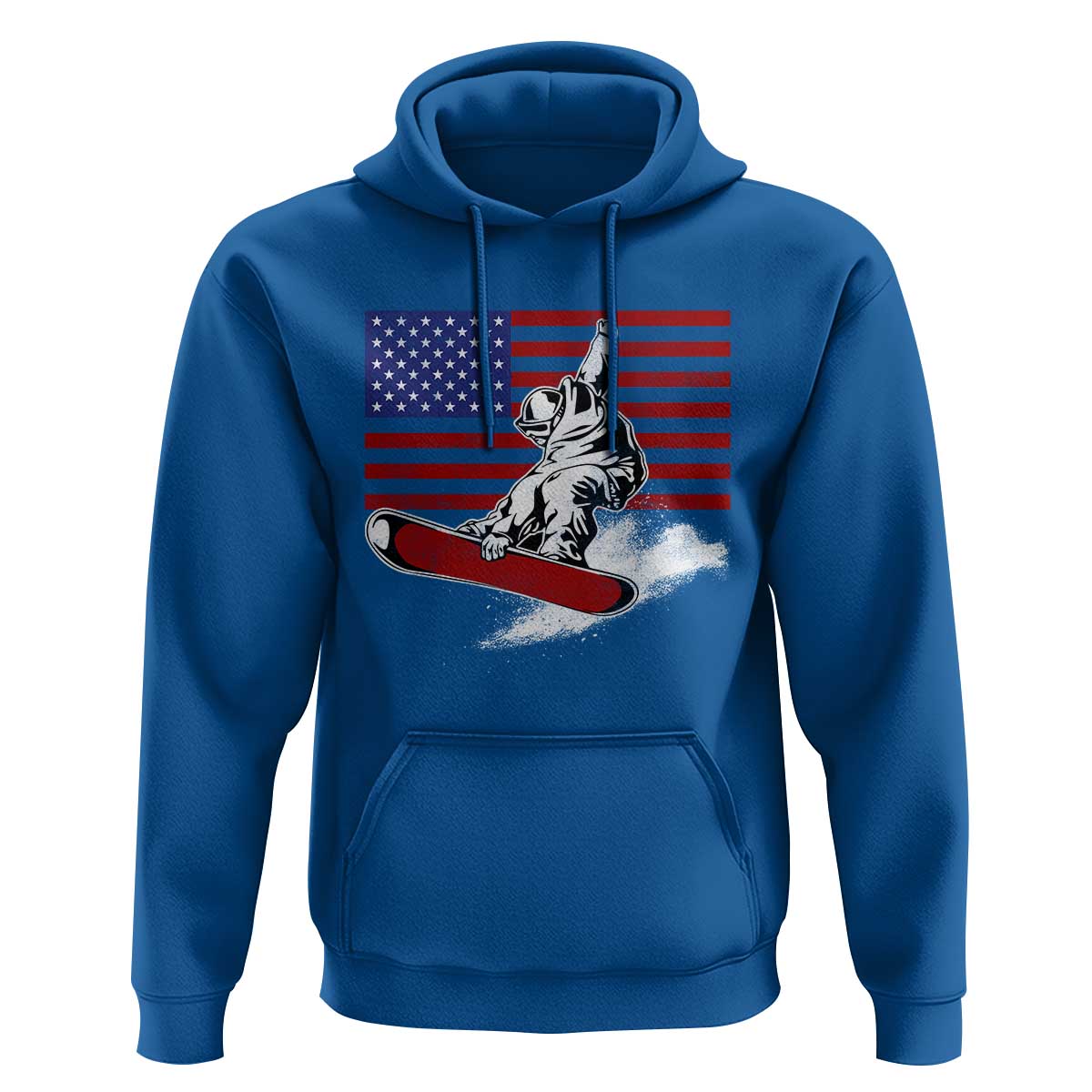 Funny Snowboarding Lover American Flag Winter Sport Hoodie - Wonder Print Shop