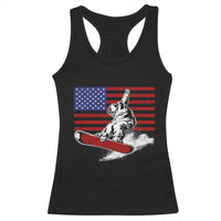 Funny Snowboarding Lover American Flag Winter Sport Racerback Tank Top - Wonder Print Shop