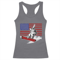 Funny Snowboarding Lover American Flag Winter Sport Racerback Tank Top - Wonder Print Shop
