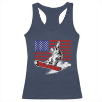 Funny Snowboarding Lover American Flag Winter Sport Racerback Tank Top - Wonder Print Shop