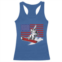 Funny Snowboarding Lover American Flag Winter Sport Racerback Tank Top - Wonder Print Shop