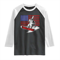 Funny Snowboarding Lover American Flag Winter Sport Raglan Shirt - Wonder Print Shop