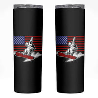Funny Snowboarding Lover American Flag Winter Sport Skinny Tumbler - Wonder Print Shop