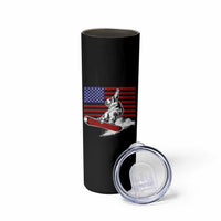 Funny Snowboarding Lover American Flag Winter Sport Skinny Tumbler - Wonder Print Shop