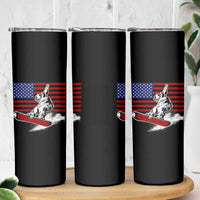 Funny Snowboarding Lover American Flag Winter Sport Skinny Tumbler - Wonder Print Shop