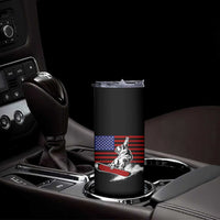 Funny Snowboarding Lover American Flag Winter Sport Skinny Tumbler - Wonder Print Shop