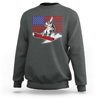 Funny Snowboarding Lover American Flag Winter Sport Sweatshirt - Wonder Print Shop