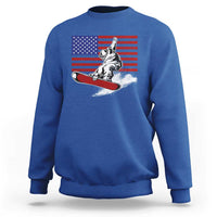 Funny Snowboarding Lover American Flag Winter Sport Sweatshirt - Wonder Print Shop