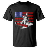 Funny Snowboarding Lover American Flag Winter Sport T Shirt - Wonder Print Shop