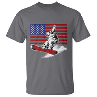 Funny Snowboarding Lover American Flag Winter Sport T Shirt - Wonder Print Shop