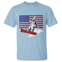 Funny Snowboarding Lover American Flag Winter Sport T Shirt - Wonder Print Shop