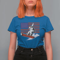 Funny Snowboarding Lover American Flag Winter Sport T Shirt For Women - Wonder Print Shop