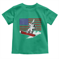 Funny Snowboarding Lover American Flag Winter Sport Toddler T Shirt - Wonder Print Shop