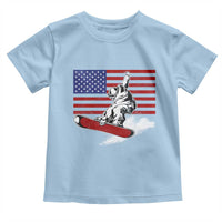 Funny Snowboarding Lover American Flag Winter Sport Toddler T Shirt - Wonder Print Shop