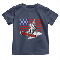 Funny Snowboarding Lover American Flag Winter Sport Toddler T Shirt - Wonder Print Shop
