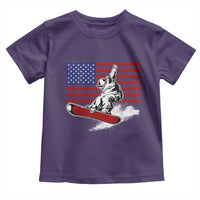 Funny Snowboarding Lover American Flag Winter Sport Toddler T Shirt - Wonder Print Shop