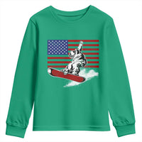 Funny Snowboarding Lover American Flag Winter Sport Youth Sweatshirt - Wonder Print Shop