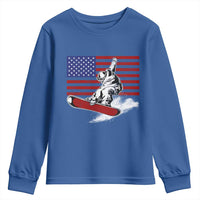 Funny Snowboarding Lover American Flag Winter Sport Youth Sweatshirt - Wonder Print Shop