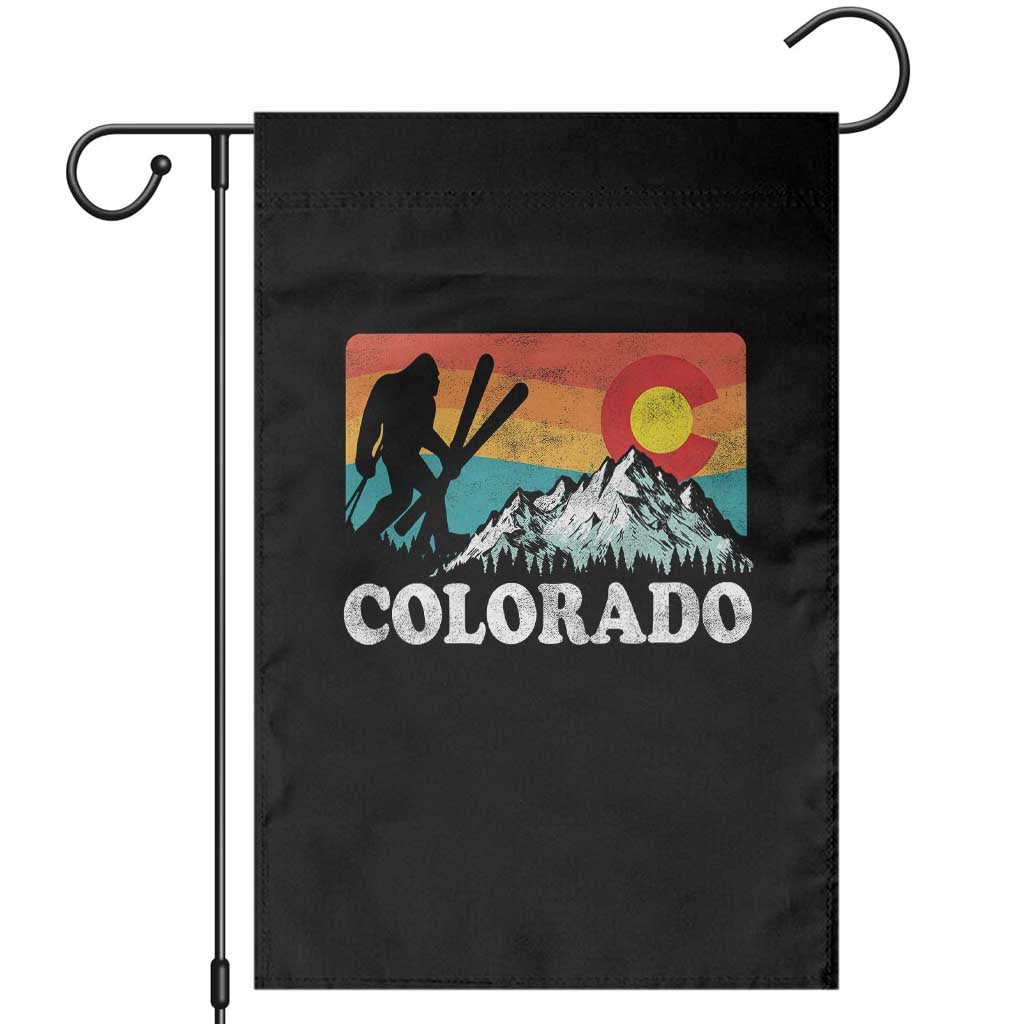 Funny Colorado Skiing Bigfoot Snow Mountain Winter Sport Garden Flag - Wonder Print Shop
