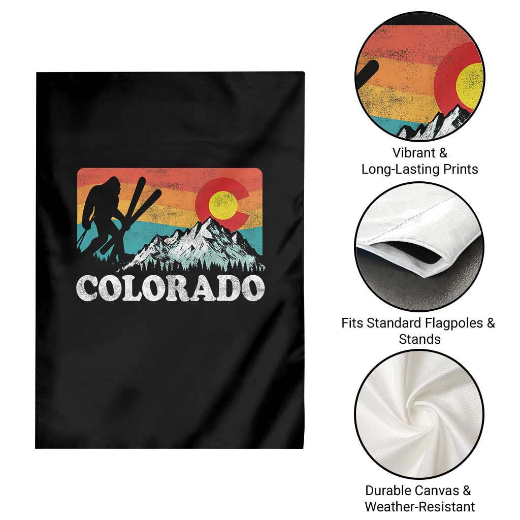 Funny Colorado Skiing Bigfoot Snow Mountain Winter Sport Garden Flag - Wonder Print Shop