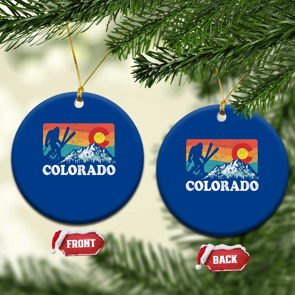 Funny Colorado Skiing Bigfoot Snow Mountain Winter Sport Ceramic Ornament - Wonder Print Shop