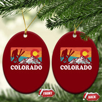Funny Colorado Skiing Bigfoot Snow Mountain Winter Sport Ceramic Ornament - Wonder Print Shop