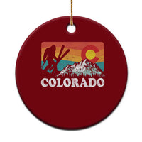 Funny Colorado Skiing Bigfoot Snow Mountain Winter Sport Ceramic Ornament - Wonder Print Shop