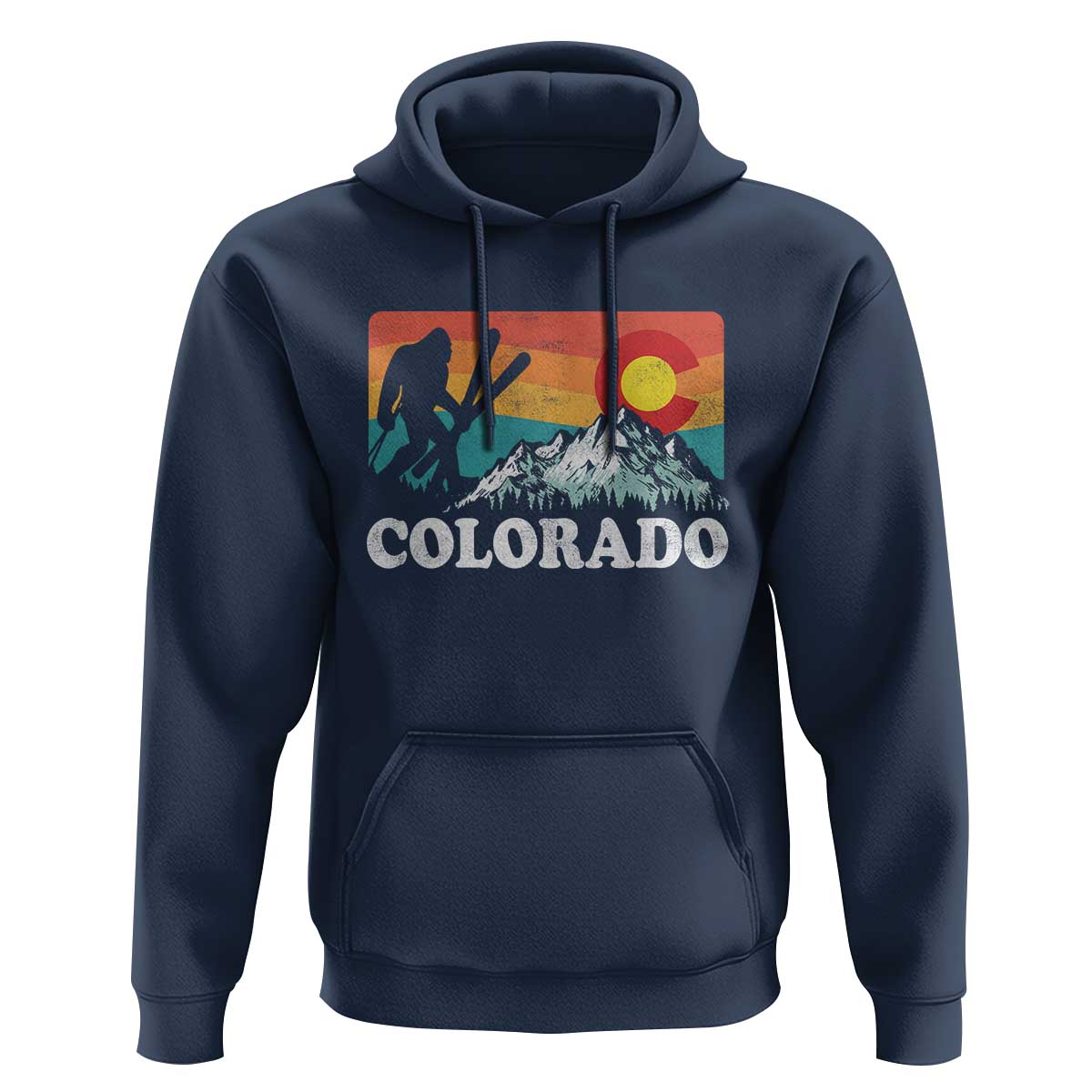 Funny Colorado Skiing Bigfoot Snow Mountain Winter Sport Hoodie - Wonder Print Shop