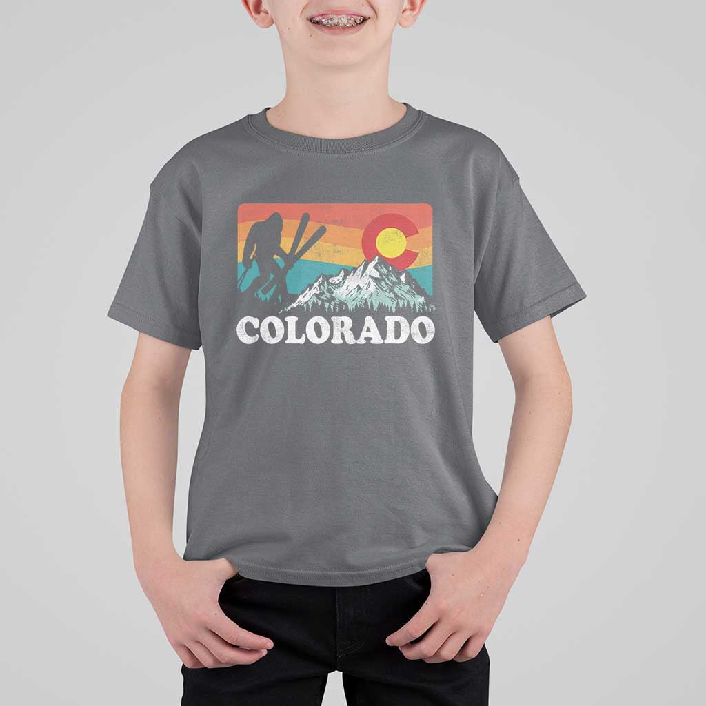 Funny Colorado Skiing Bigfoot Snow Mountain Winter Sport T Shirt For Kid - Wonder Print Shop
