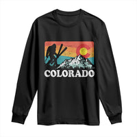 Funny Colorado Skiing Bigfoot Snow Mountain Winter Sport Long Sleeve Shirt - Wonder Print Shop