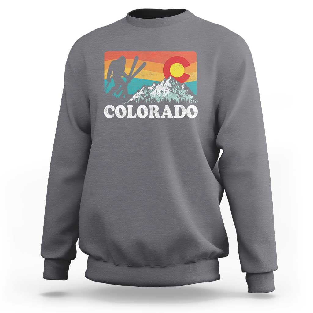 Funny Colorado Skiing Bigfoot Snow Mountain Winter Sport Sweatshirt - Wonder Print Shop