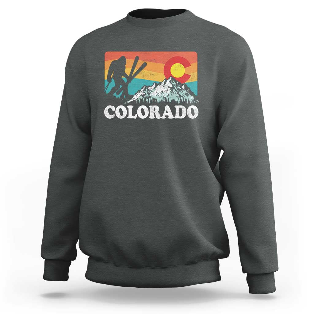 Funny Colorado Skiing Bigfoot Snow Mountain Winter Sport Sweatshirt - Wonder Print Shop