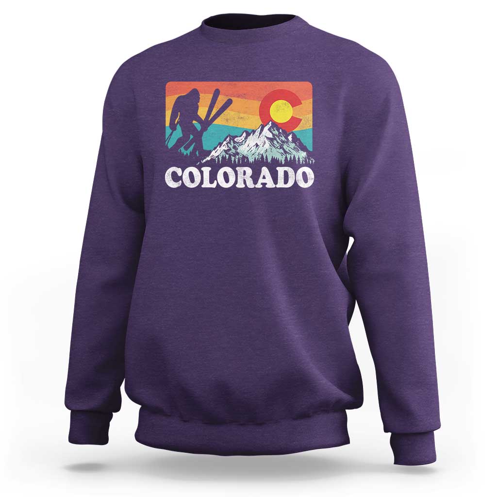 Funny Colorado Skiing Bigfoot Snow Mountain Winter Sport Sweatshirt - Wonder Print Shop