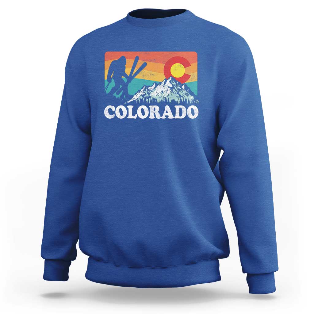 Funny Colorado Skiing Bigfoot Snow Mountain Winter Sport Sweatshirt - Wonder Print Shop