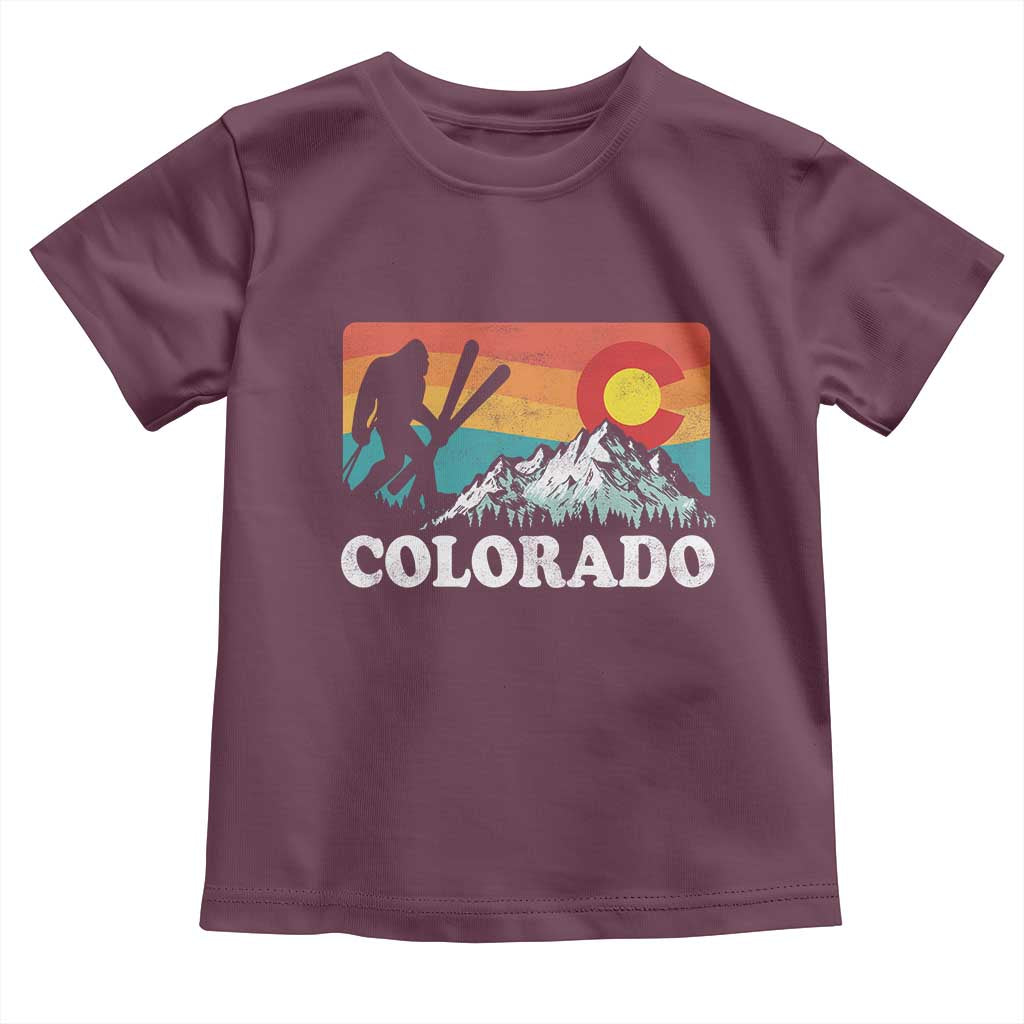 Funny Colorado Skiing Bigfoot Snow Mountain Winter Sport Toddler T Shirt - Wonder Print Shop