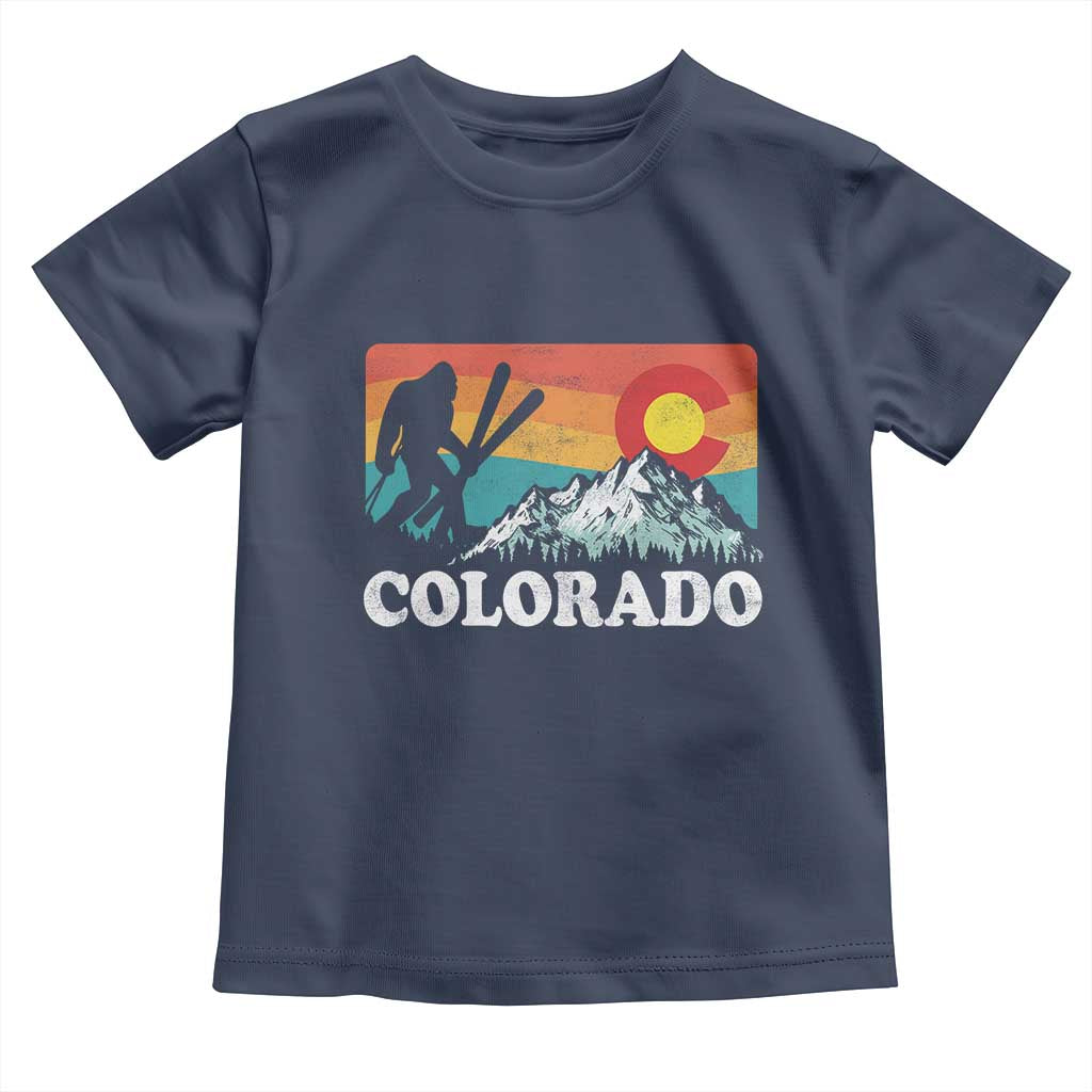 Funny Colorado Skiing Bigfoot Snow Mountain Winter Sport Toddler T Shirt - Wonder Print Shop