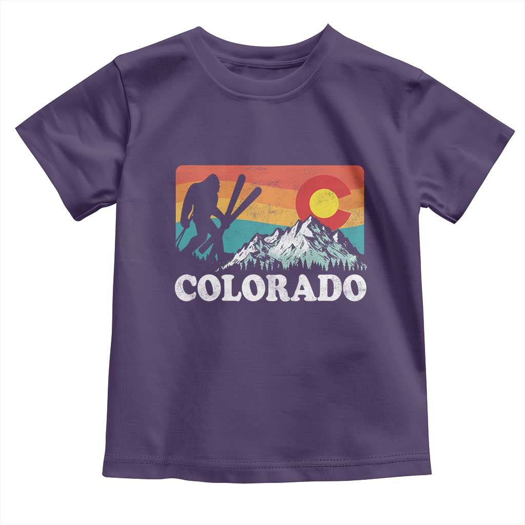 Funny Colorado Skiing Bigfoot Snow Mountain Winter Sport Toddler T Shirt - Wonder Print Shop