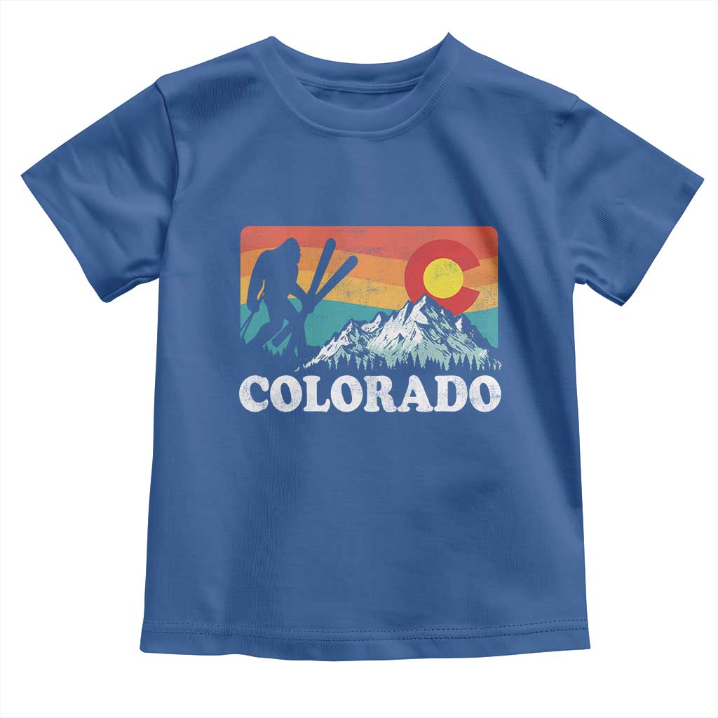 Funny Colorado Skiing Bigfoot Snow Mountain Winter Sport Toddler T Shirt - Wonder Print Shop