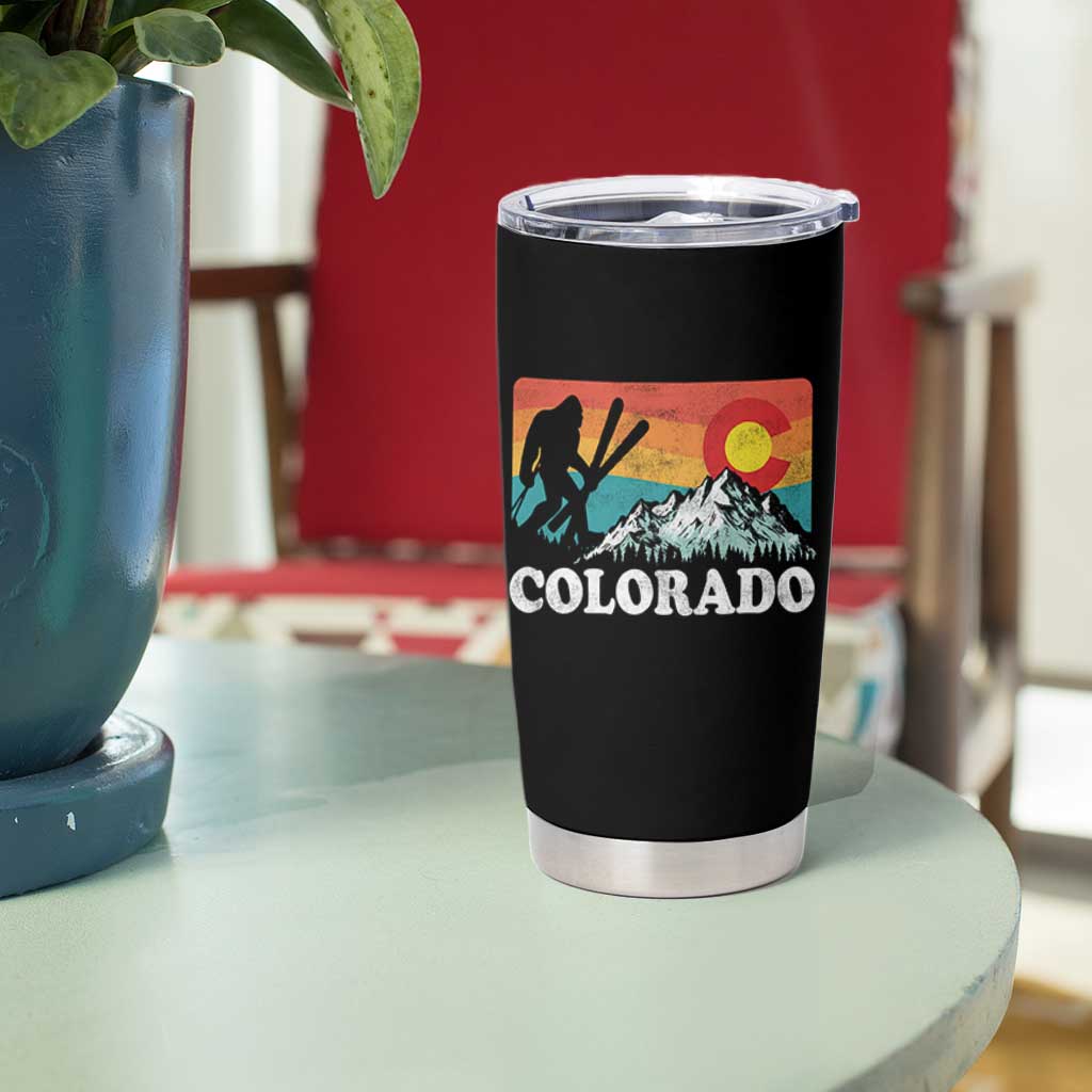 Funny Colorado Skiing Bigfoot Snow Mountain Winter Sport Tumbler Cup - Wonder Print Shop