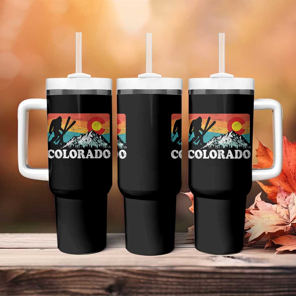 Funny Colorado Skiing Bigfoot Snow Mountain Winter Sport Tumbler With Handle - Wonder Print Shop