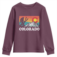 Funny Colorado Skiing Bigfoot Snow Mountain Winter Sport Youth Sweatshirt - Wonder Print Shop