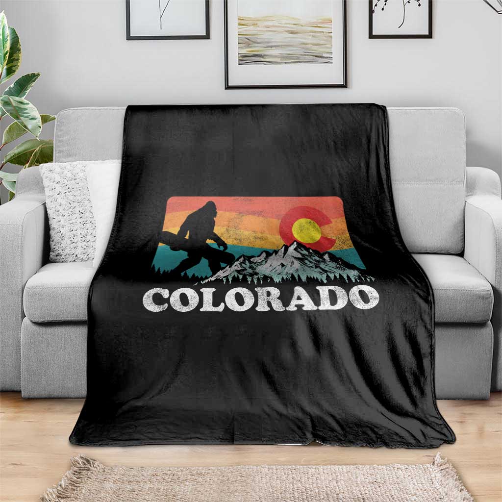 Funny Colorado Snowboarding Bigfoot Mountain Winter Sport Throw Blanket - Wonder Print Shop