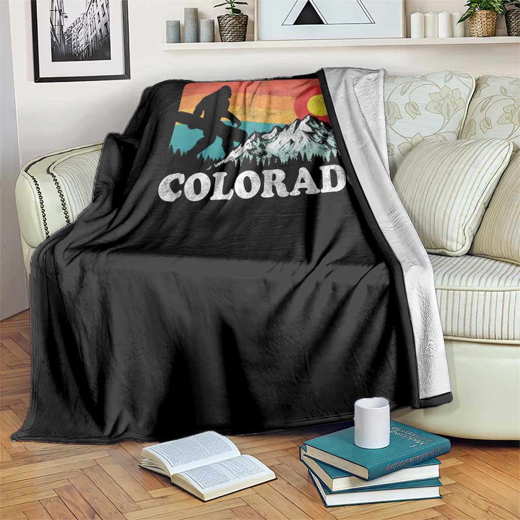 Funny Colorado Snowboarding Bigfoot Mountain Winter Sport Throw Blanket - Wonder Print Shop