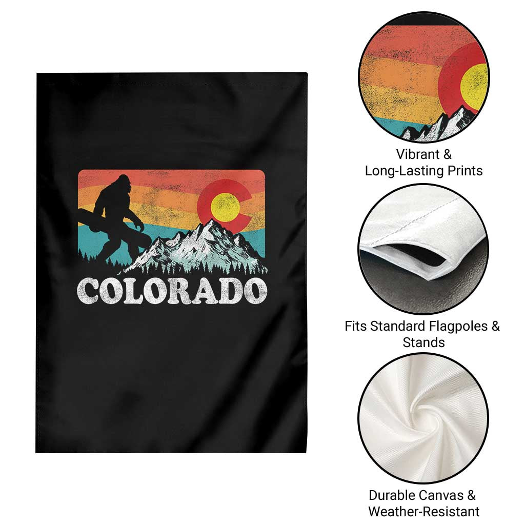 Funny Colorado Snowboarding Bigfoot Mountain Winter Sport Garden Flag - Wonder Print Shop
