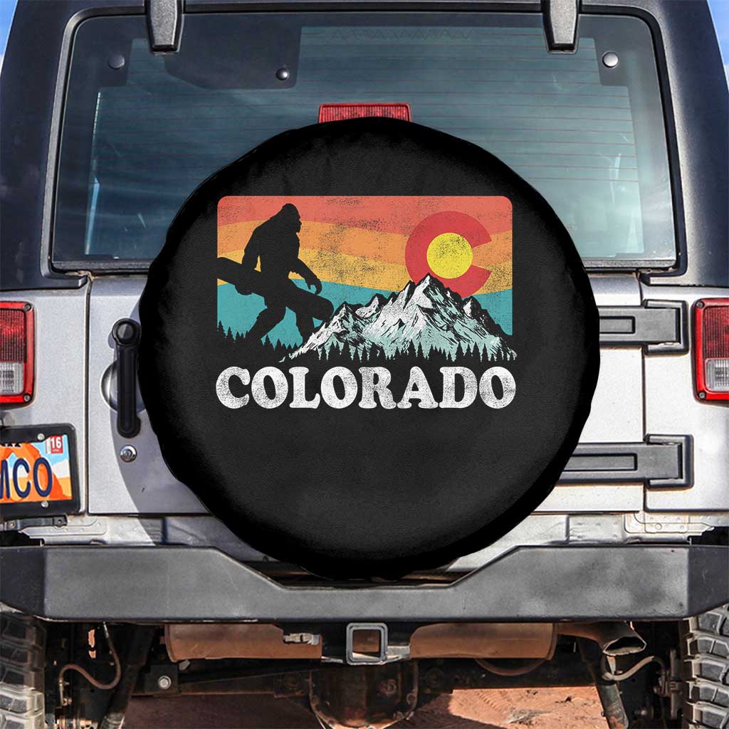 Funny Colorado Snowboarding Bigfoot Mountain Winter Sport Spare Tire Cover - Wonder Print Shop