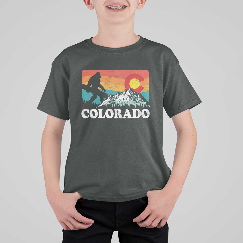 Funny Colorado Snowboarding Bigfoot Mountain Winter Sport T Shirt For Kid - Wonder Print Shop
