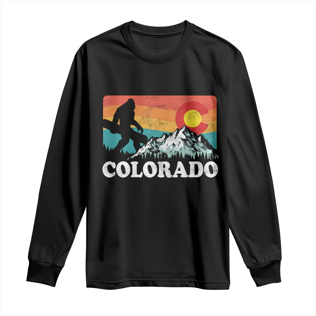 Funny Colorado Snowboarding Bigfoot Mountain Winter Sport Long Sleeve Shirt - Wonder Print Shop