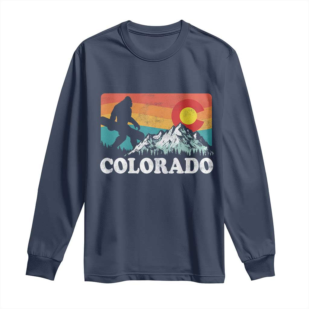 Funny Colorado Snowboarding Bigfoot Mountain Winter Sport Long Sleeve Shirt - Wonder Print Shop
